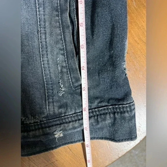 Free People‎ Knit Hooded Denim Jacket - Picture 3 of 6